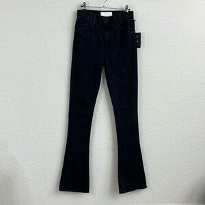 MOTHER Denim High Waisted Runway Jeans in Who's Sorry Now Black Faded NWT